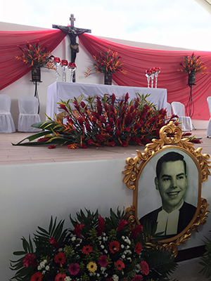 A photo of the altar at the beatification ceremony for Blessed Brother James Miller.