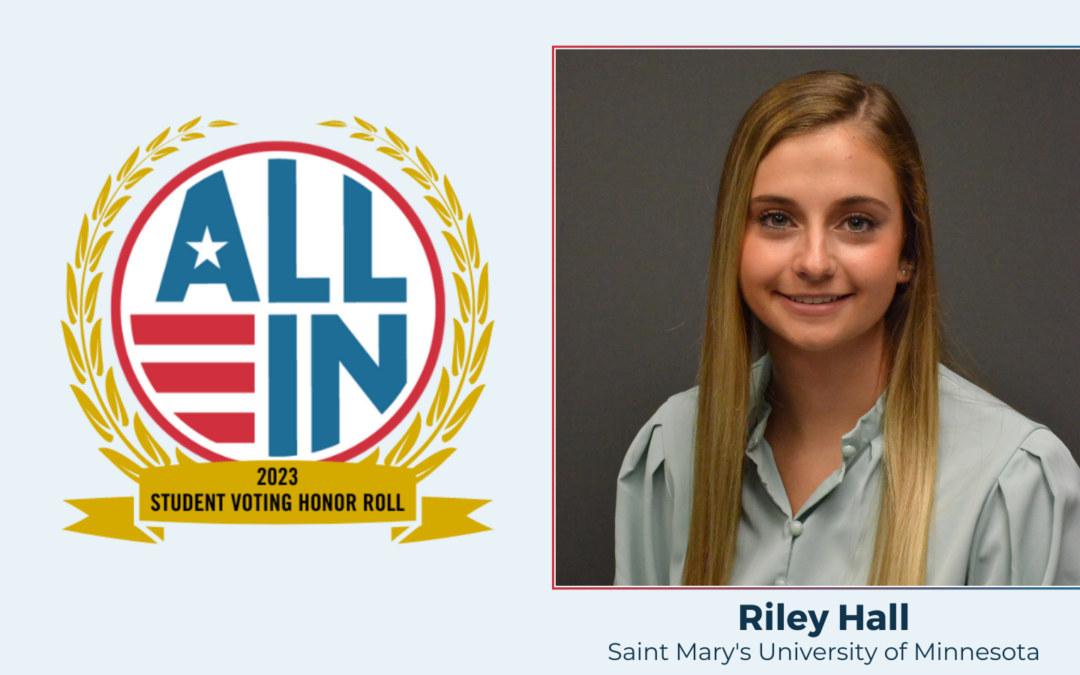 Hall recognized on 2023 ALL IN Student Voting Honor Roll